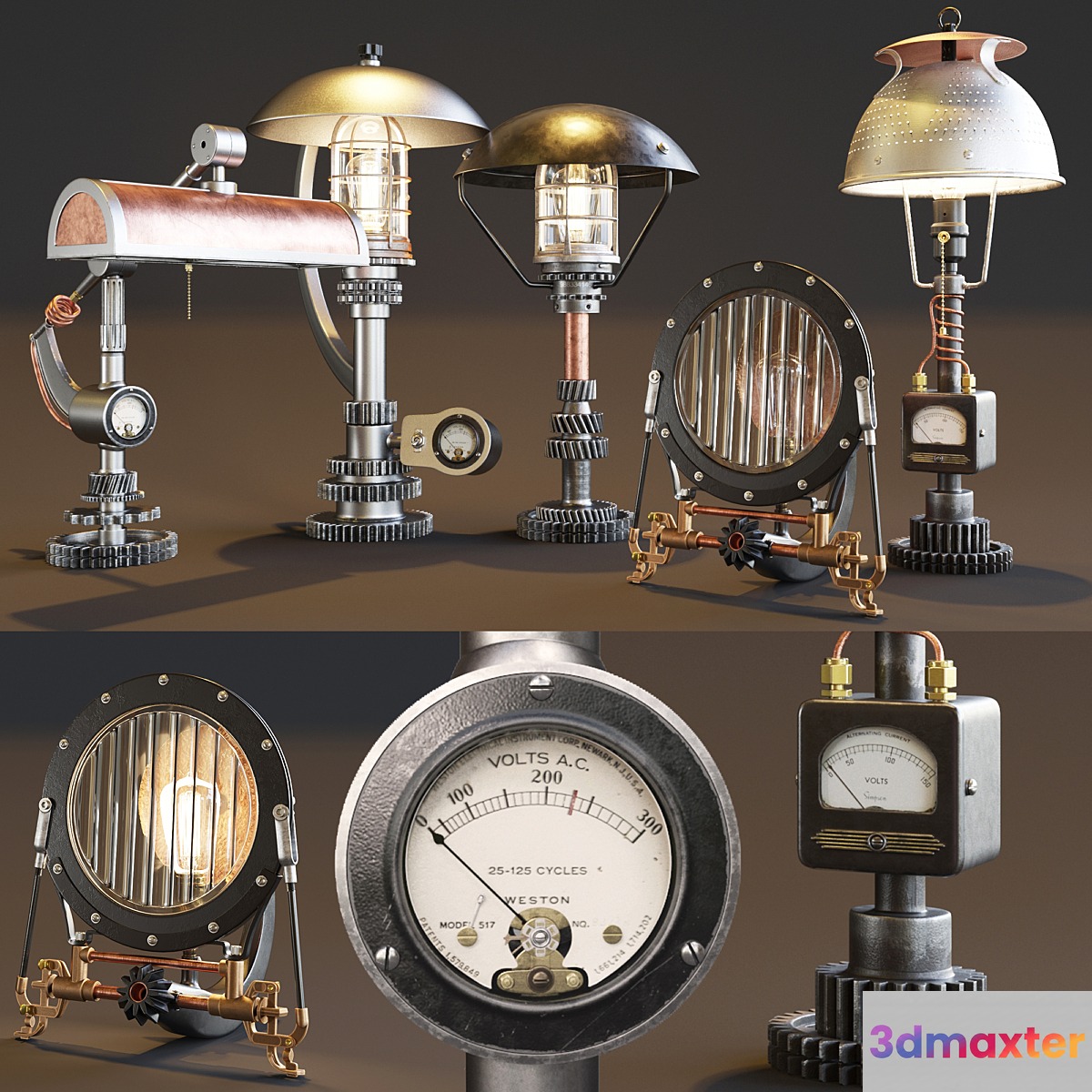 AVE Machine Brothers Lamps Set