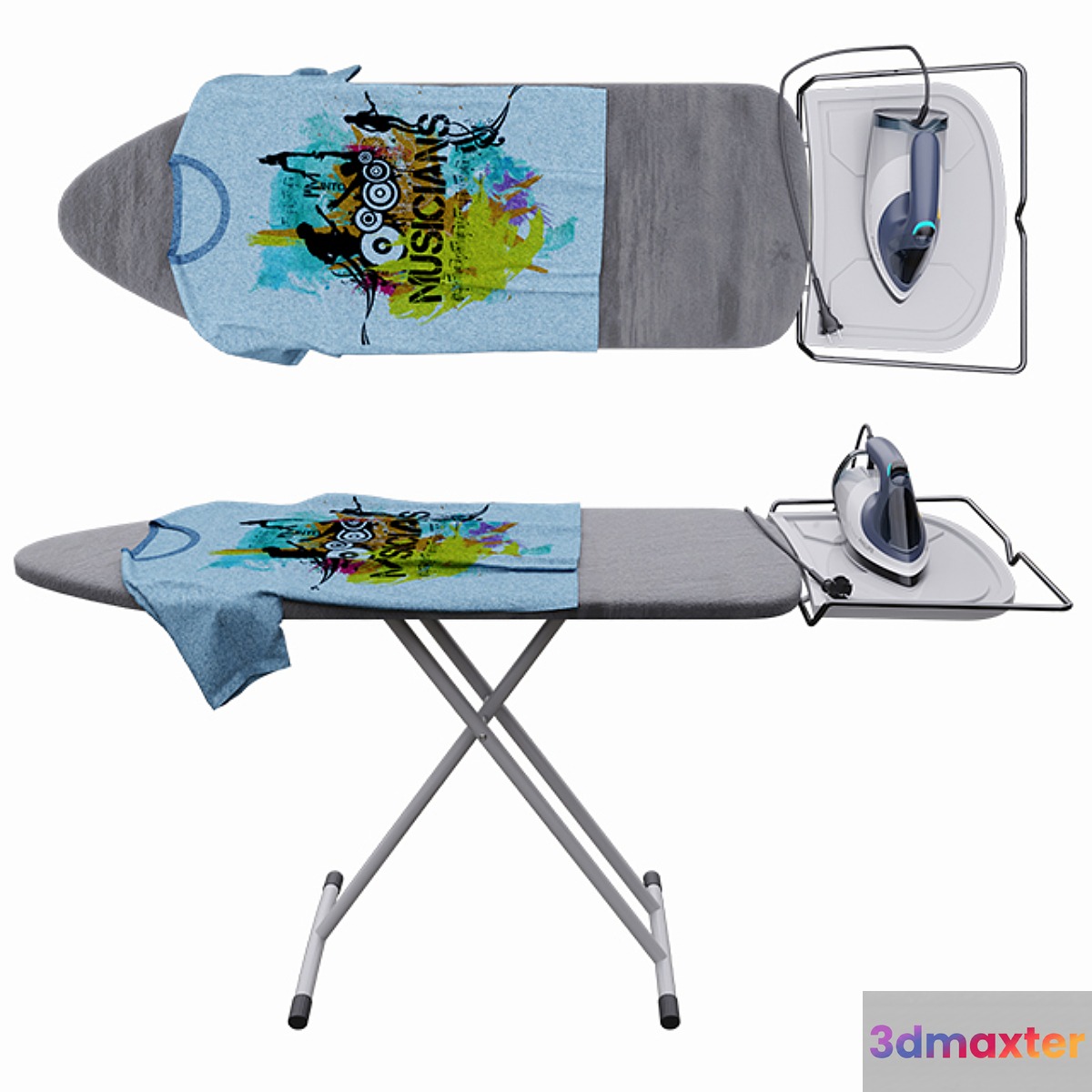 iron and ironing board
