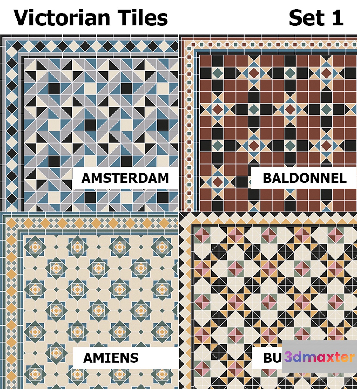 Topcer Victorian Tiles Set1 3D Max