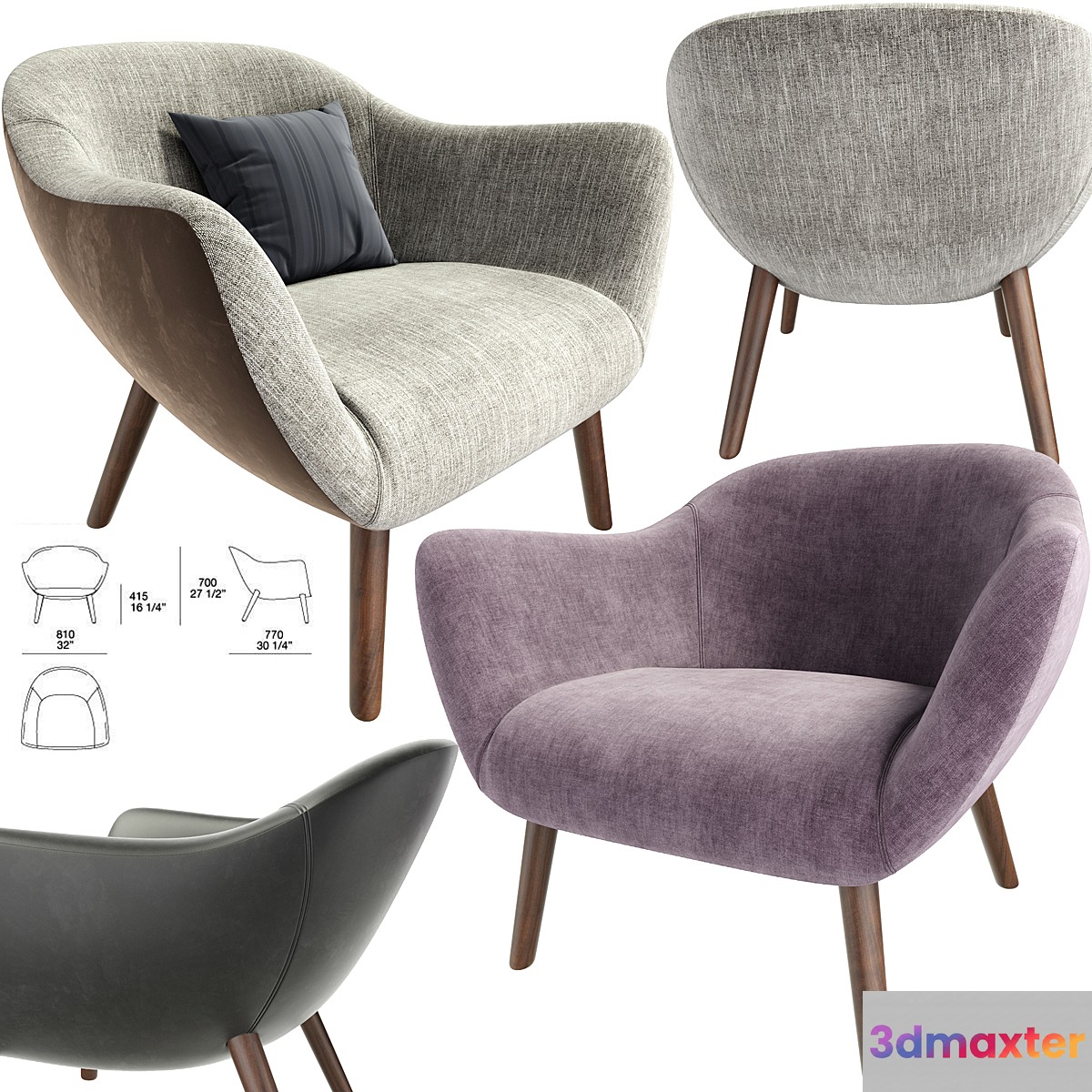 Poliform Mad Arm Chair 3D Max