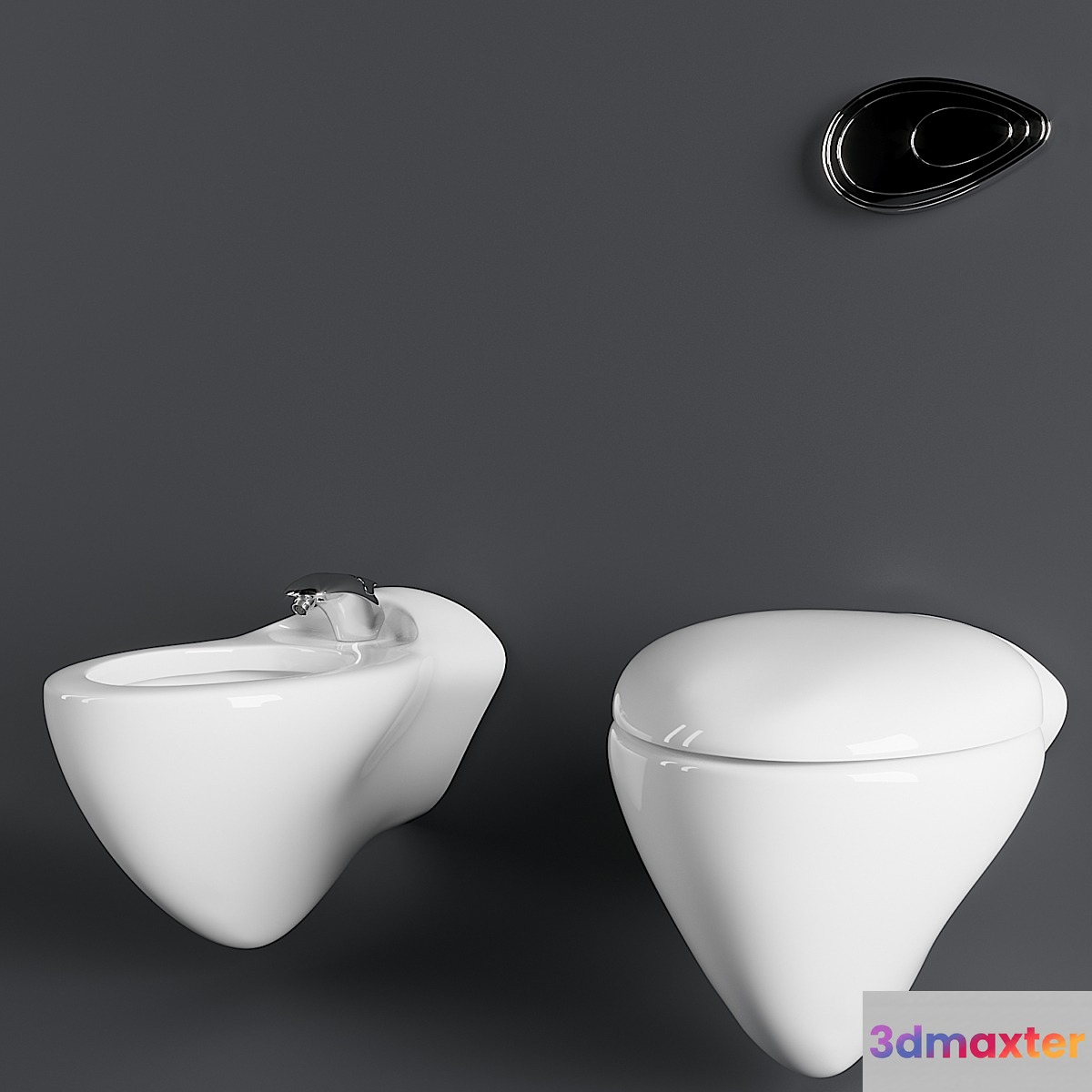 Toilet & Bidet Noken by Zaha Hadid 3D Max