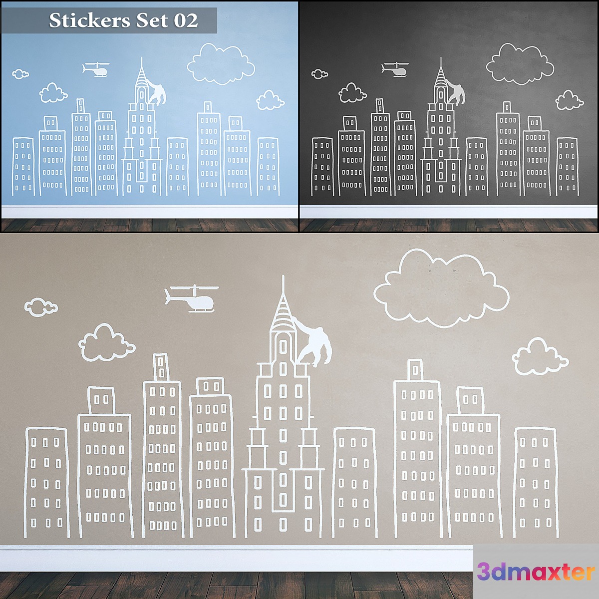 Stickers Set 02 3D Max
