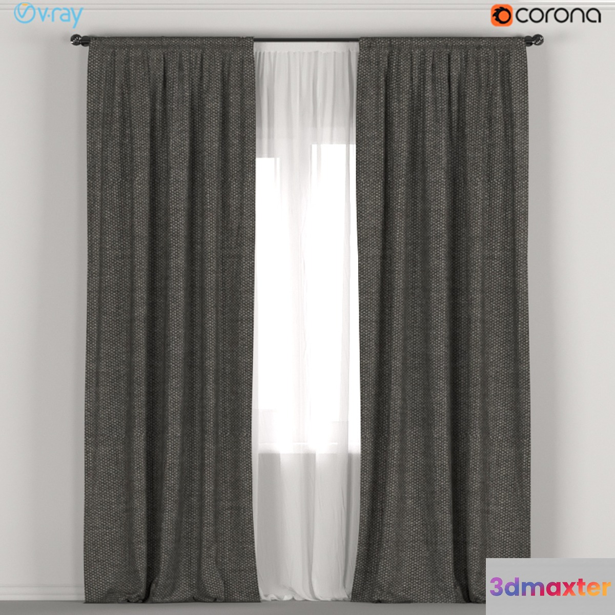 Dark curtains + tulle.