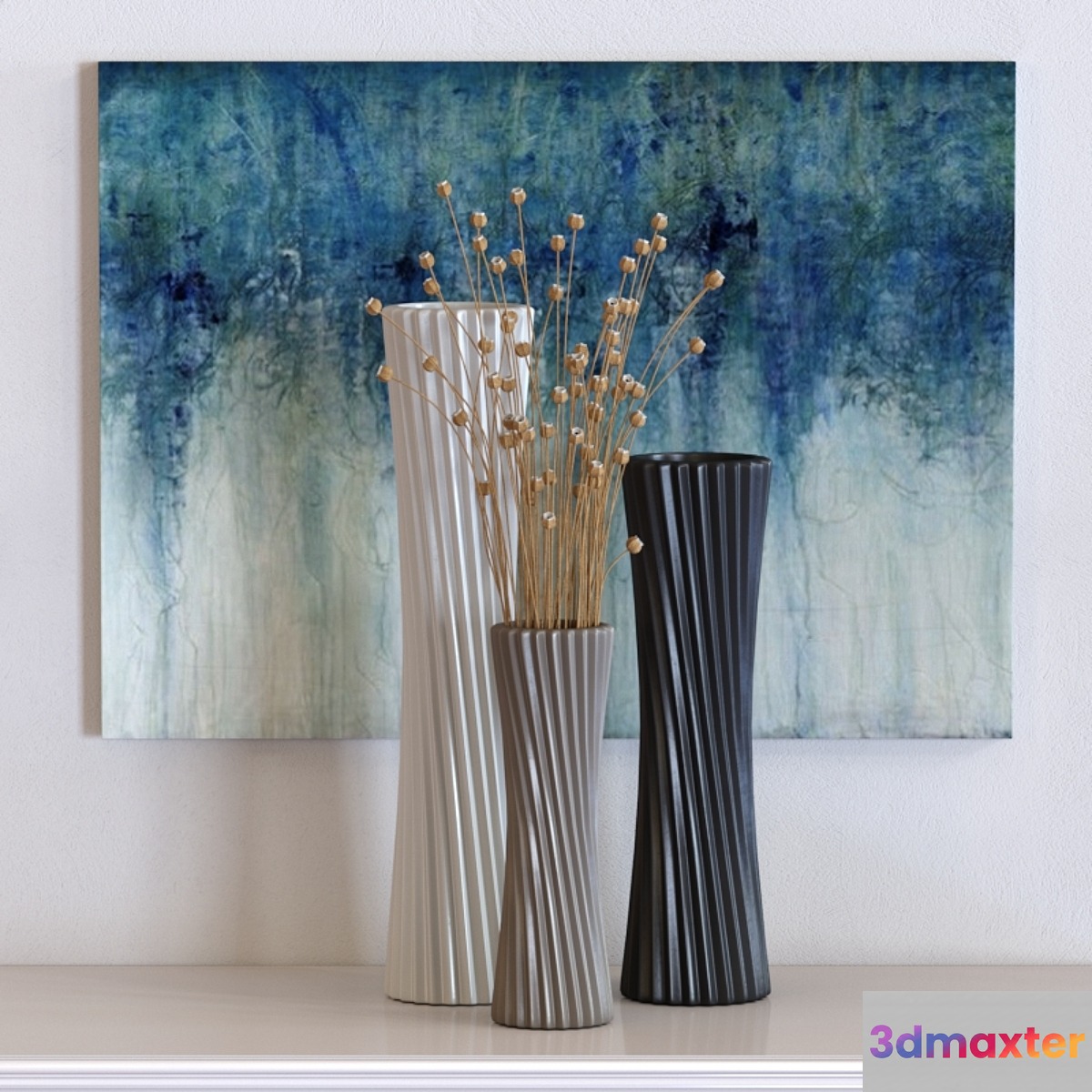 Brimfield & May Contemporary Tapered Ceramic Vases 3D Max