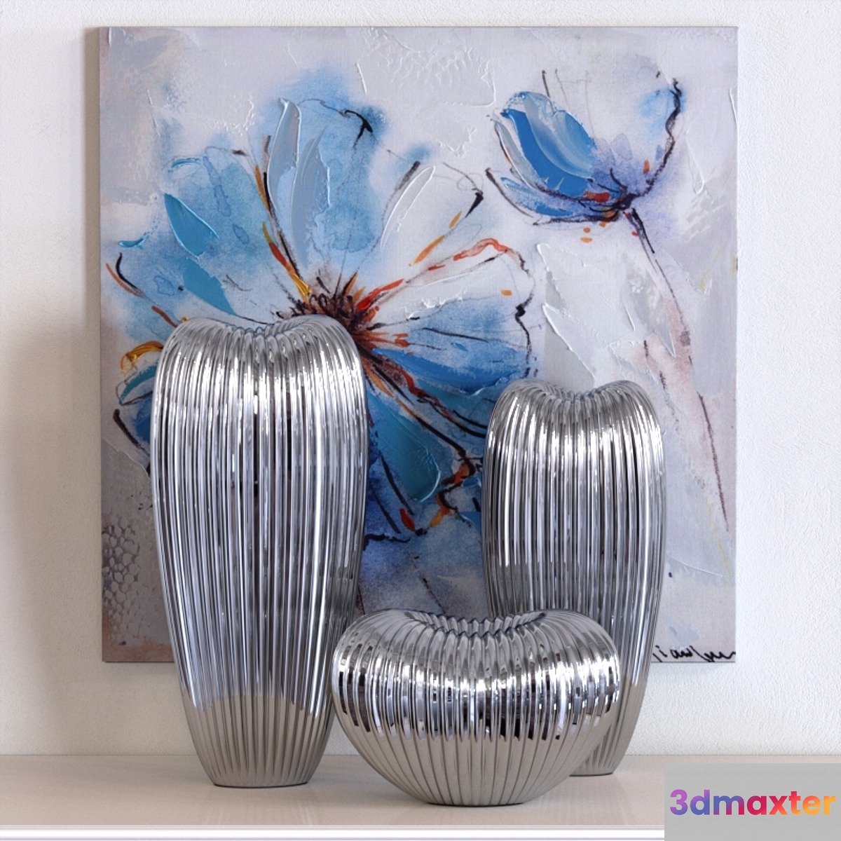 Howard Elliott Ribbed Ceramic Vase 3D Max