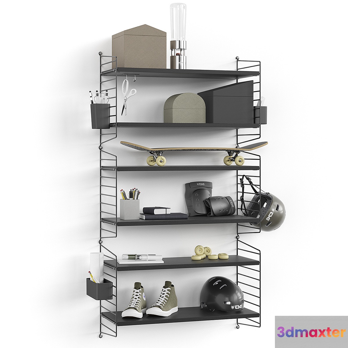 Shelf with organizers