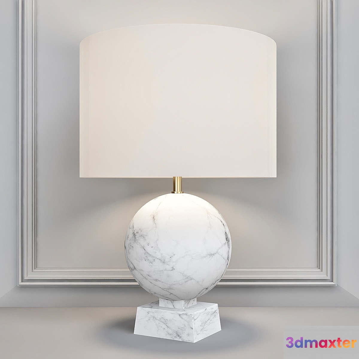 Baker Blanc Sculpte Table Lamp - Round - No.3
