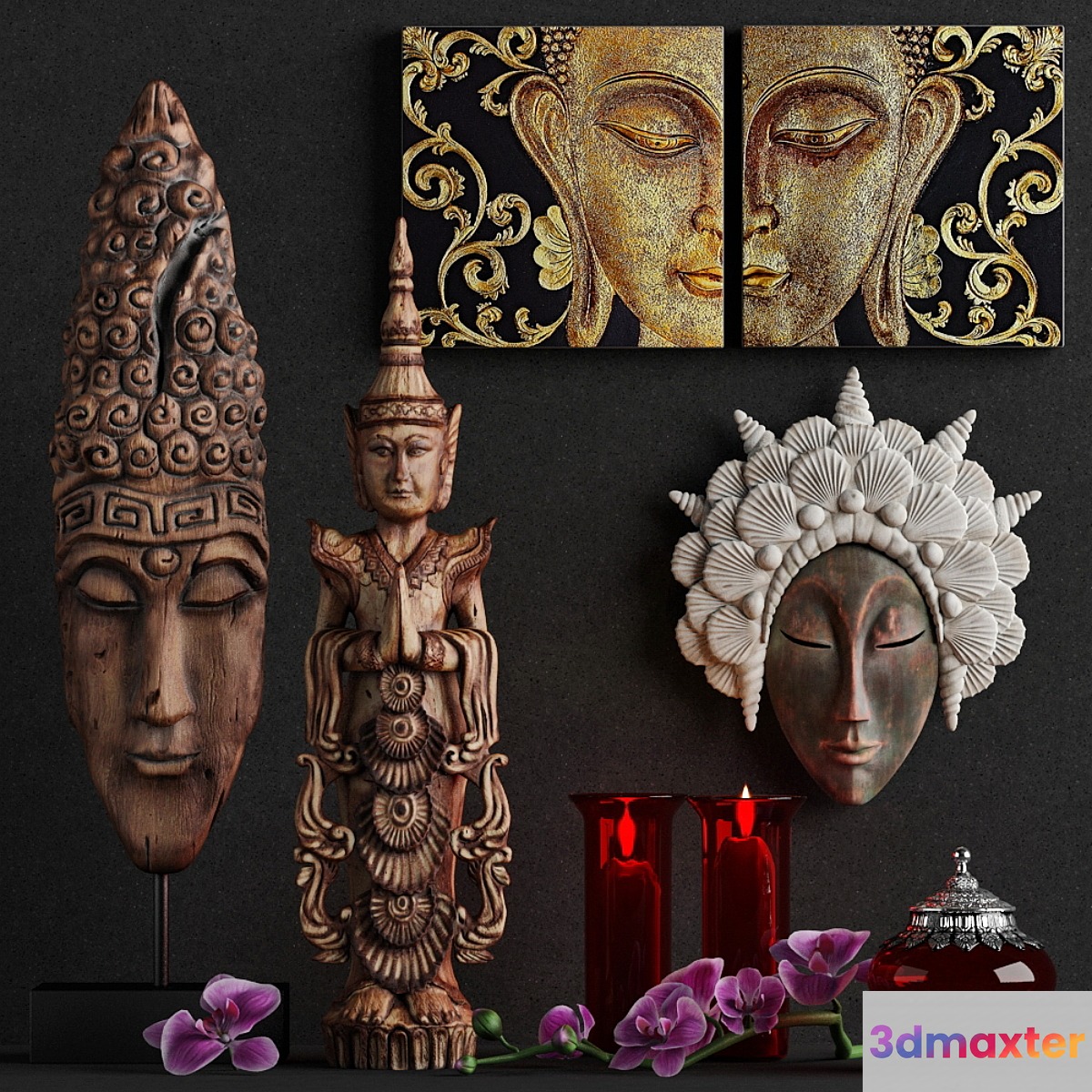 Decorative set in Asian style - factory 
