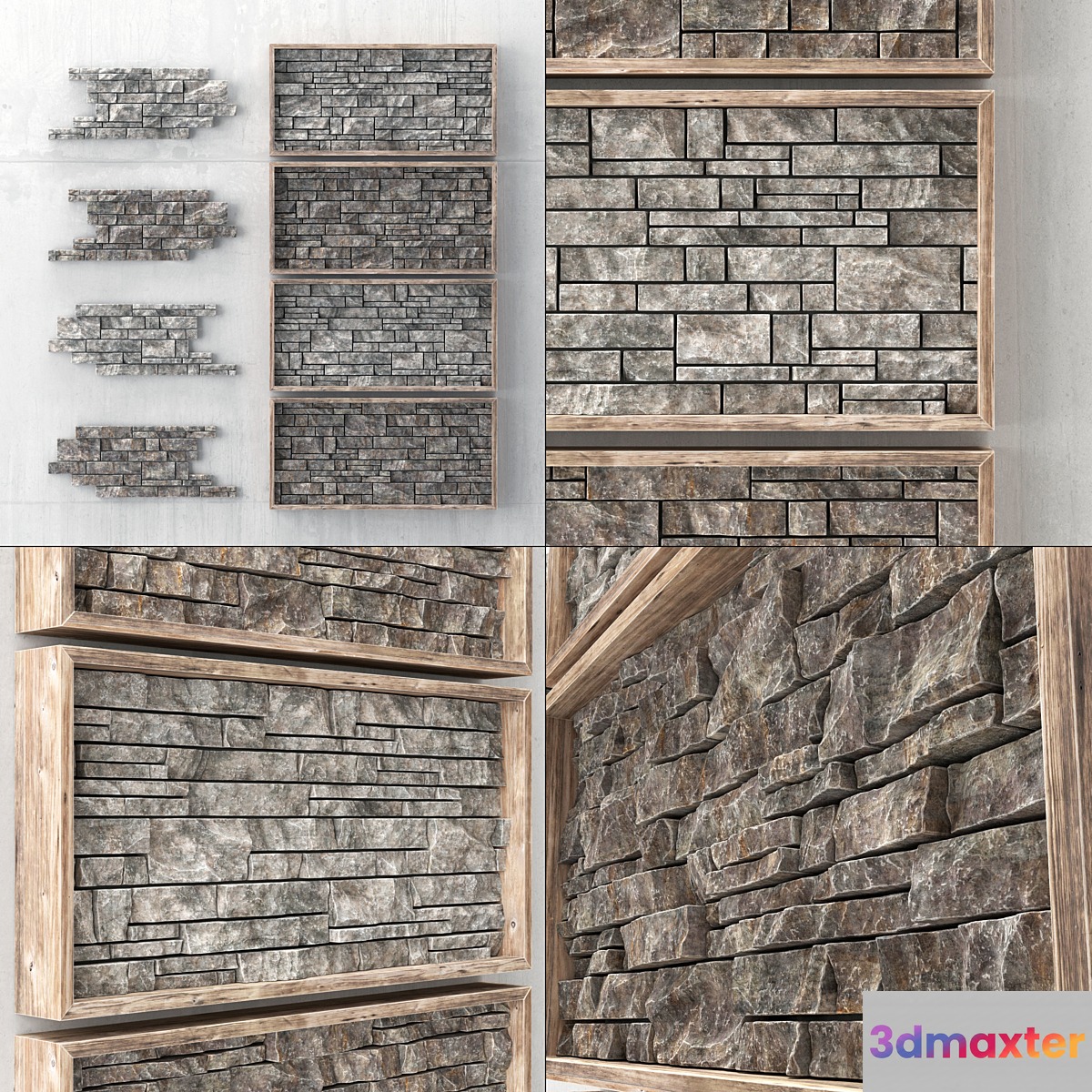 Built-in decorative panel made of bricks