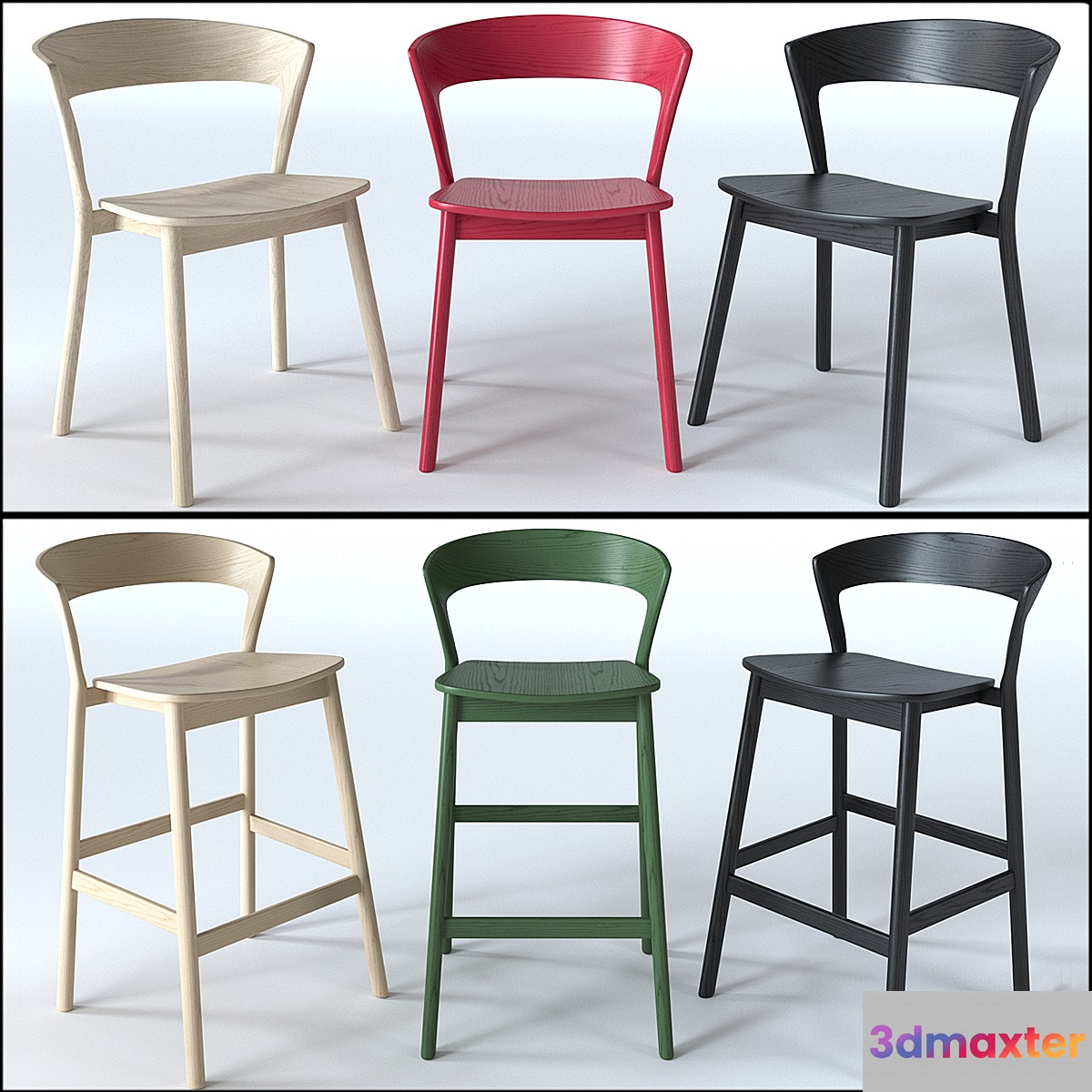 Traba Edith Cafe Chair and Bar Stool 3D Max