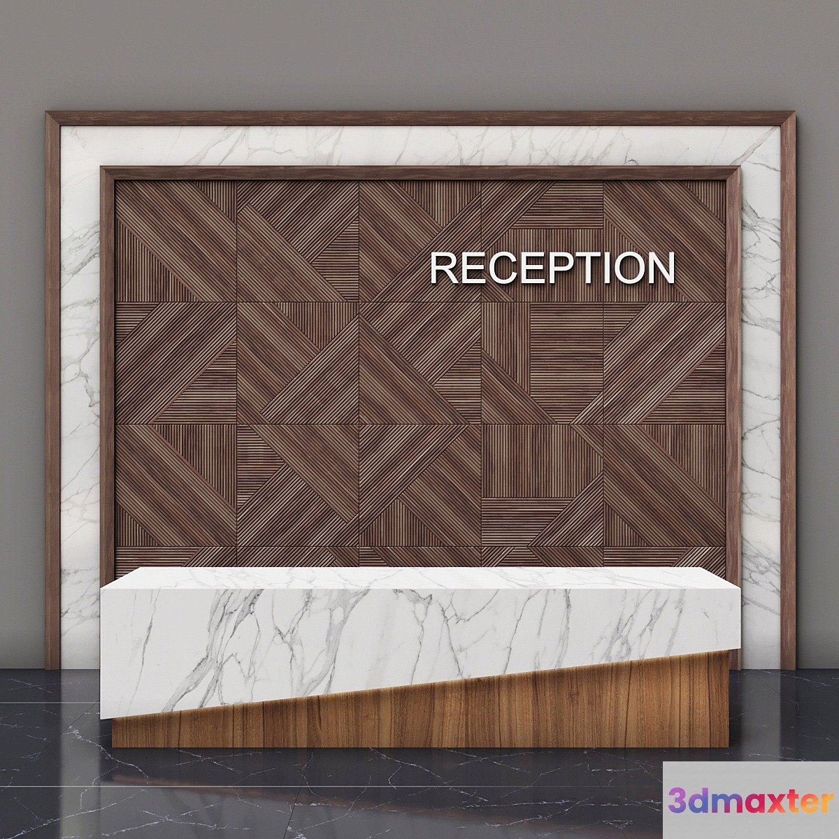 Reception + Wall Panel 3D Max