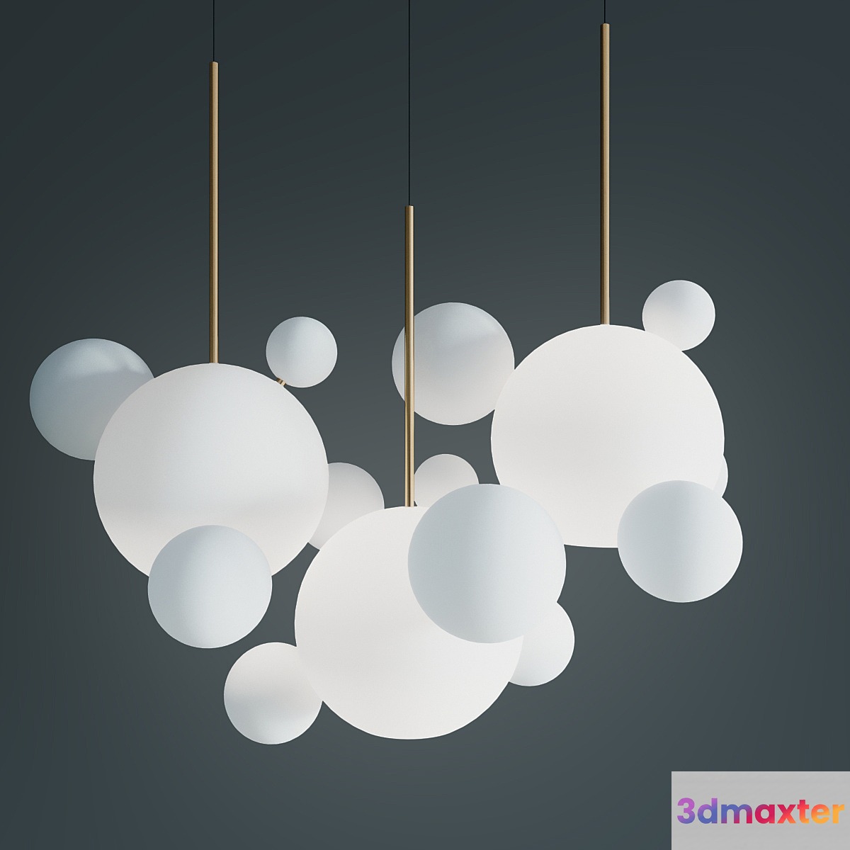 Suspension lamps giopato & coombes bolle bls 14l chandelier milk 3D Max