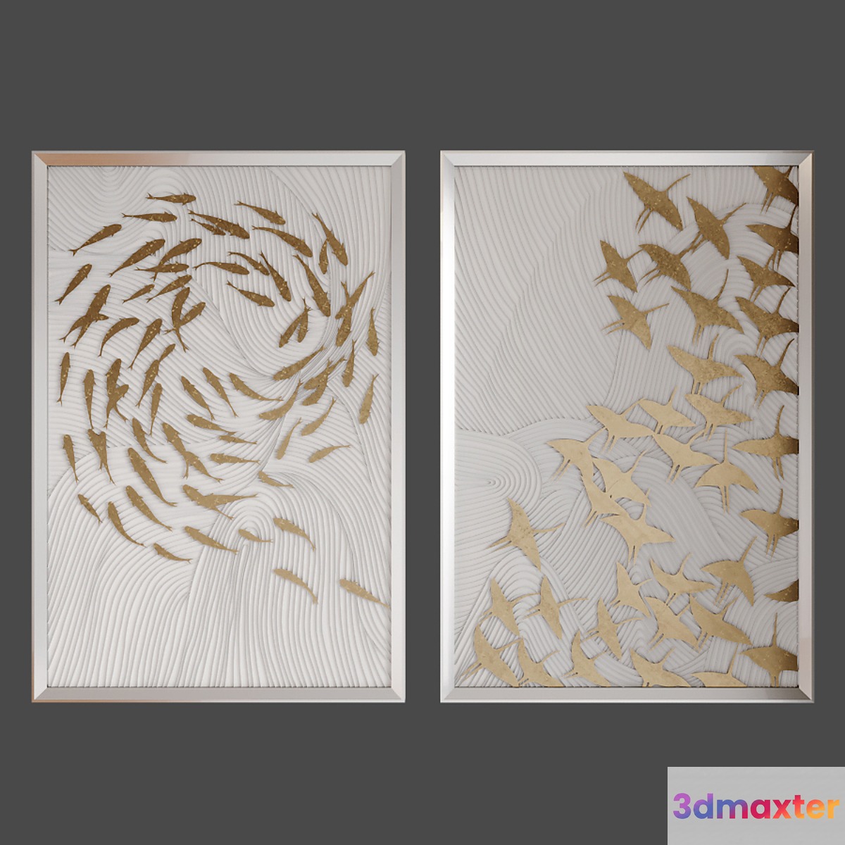 Robat's School of Fish and Robat's Birds in Flight Wall Art John-Richard Collection - No.4