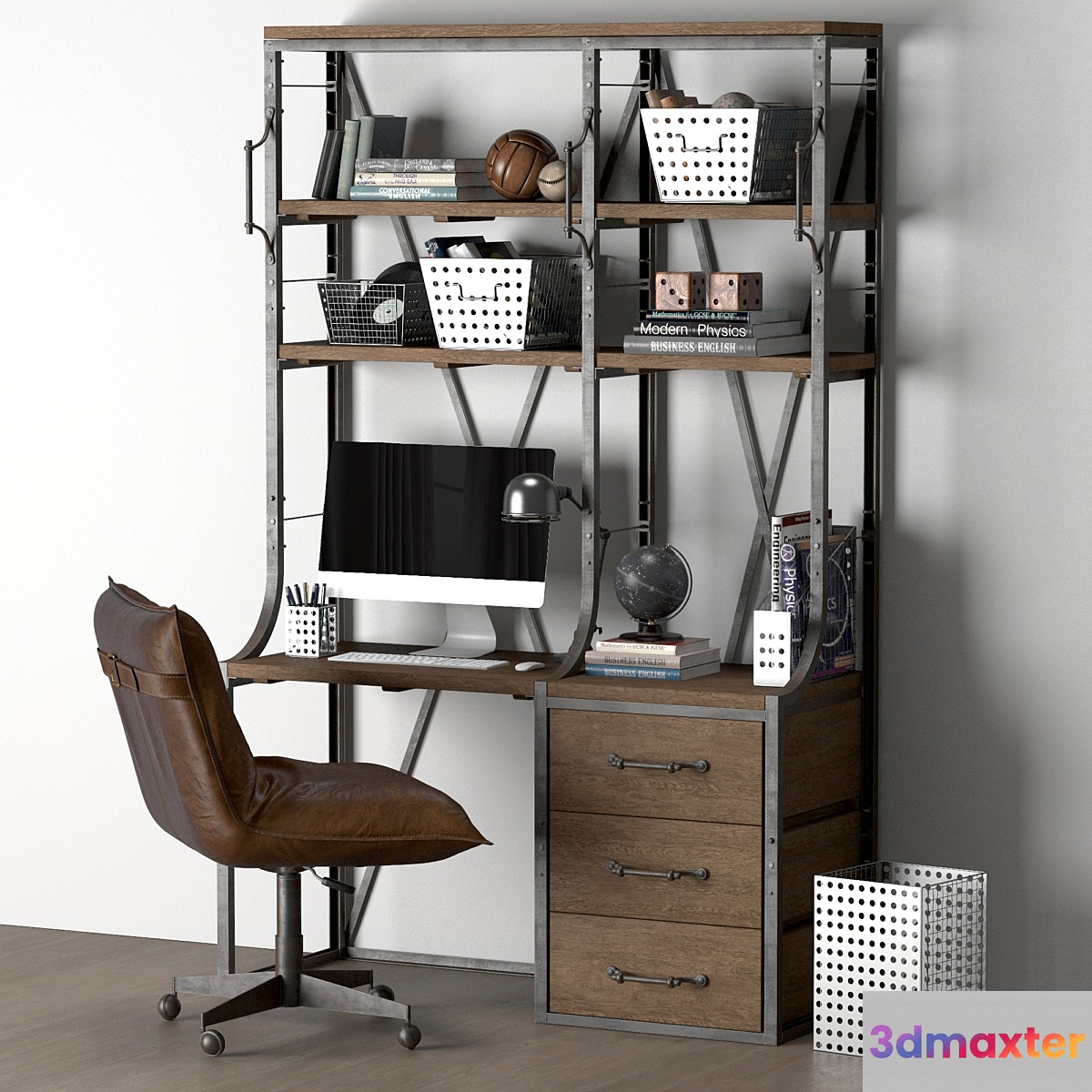 FRENCH LIBRARY SINGLE DESK WITH DRAWERS