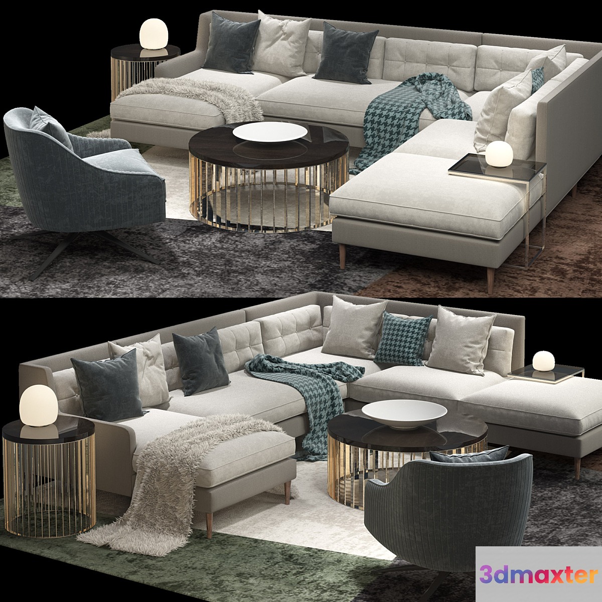West elm _Sectional 3D Max