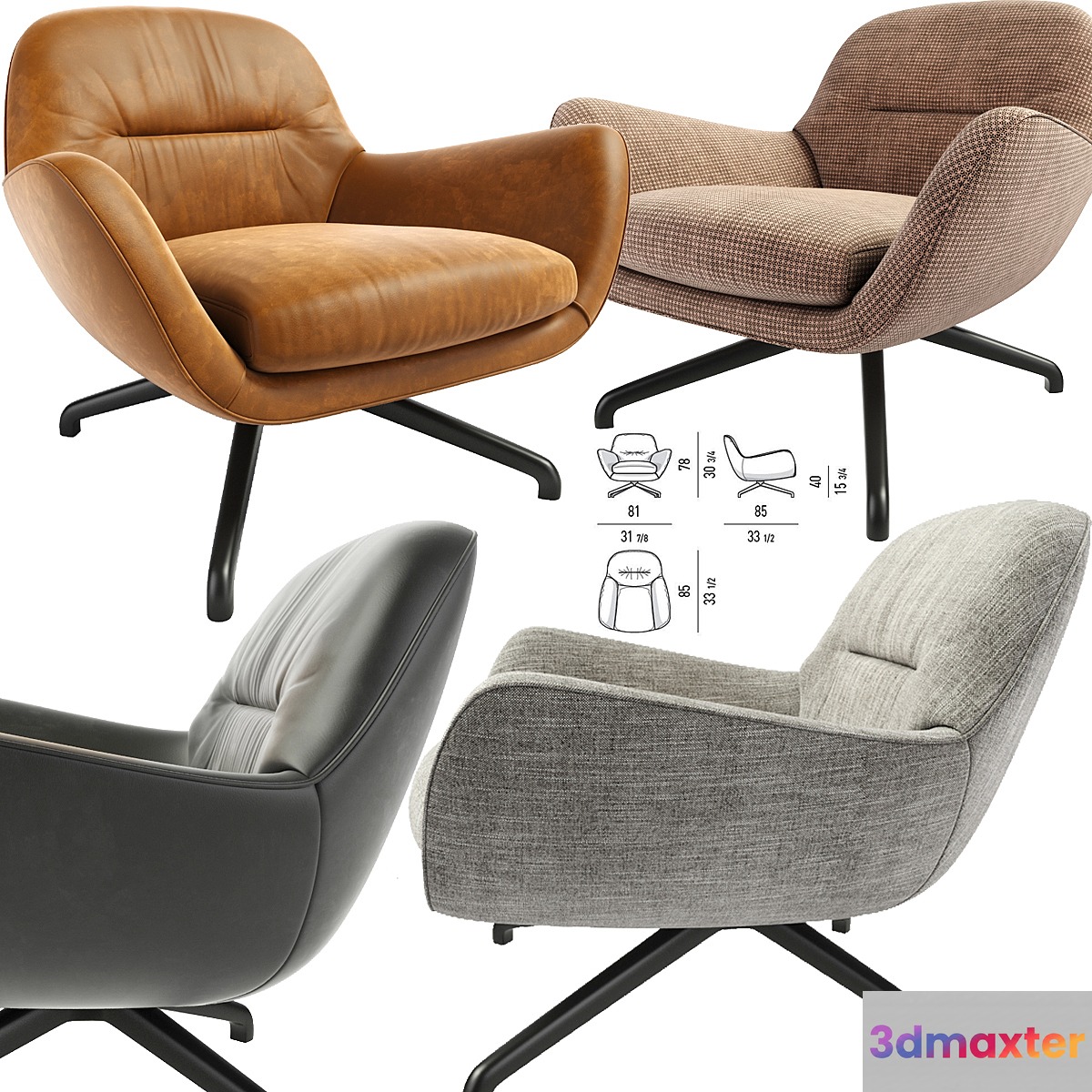 Minotti Jensen Arm Chair 3D Max