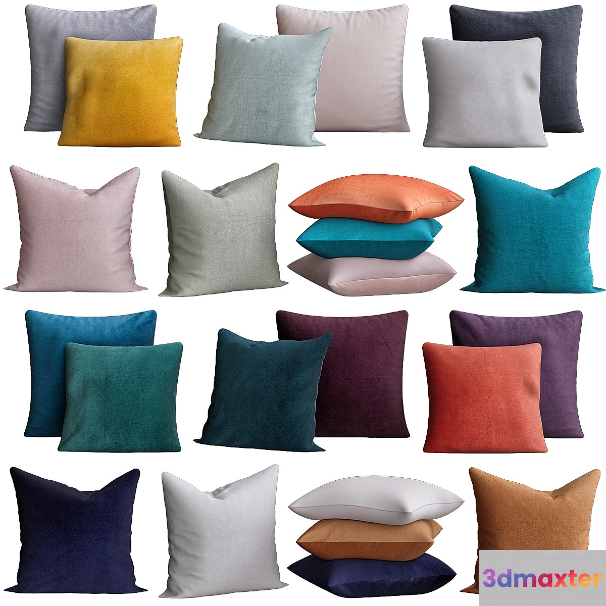 Cotton Velvet Cushion Cover H & M 3D Max