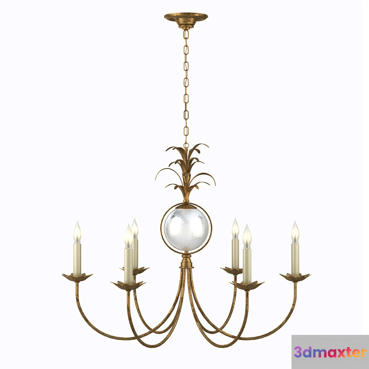 EF Chapman Gramercy 6 Light 33 inch Gilded Iron Chandelier Ceiling Light 3D Max