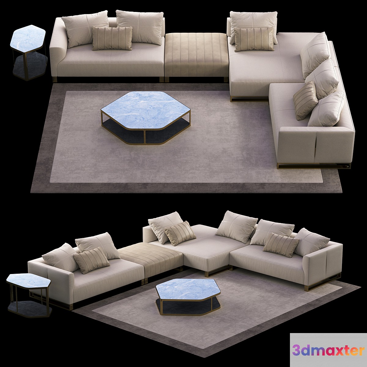 Longhi Fold Sofa 3D Max