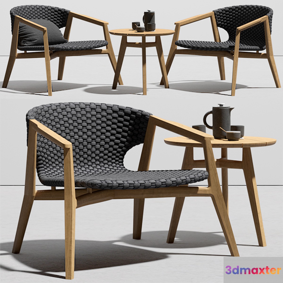 Ethimo Knit Lounge Armchair An Knit Coffee Table