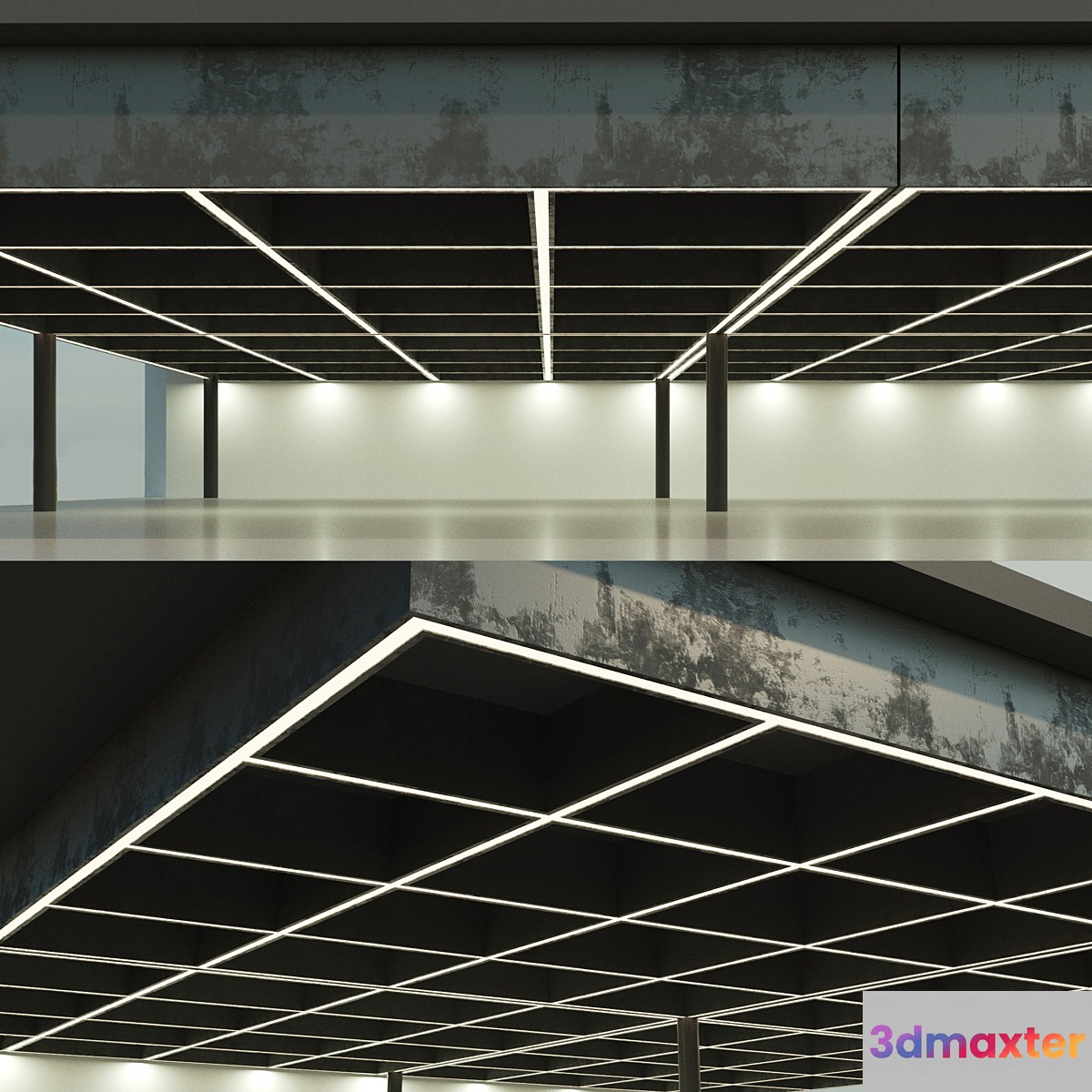 Beamed ceiling. Overlapping. 15 3D Max