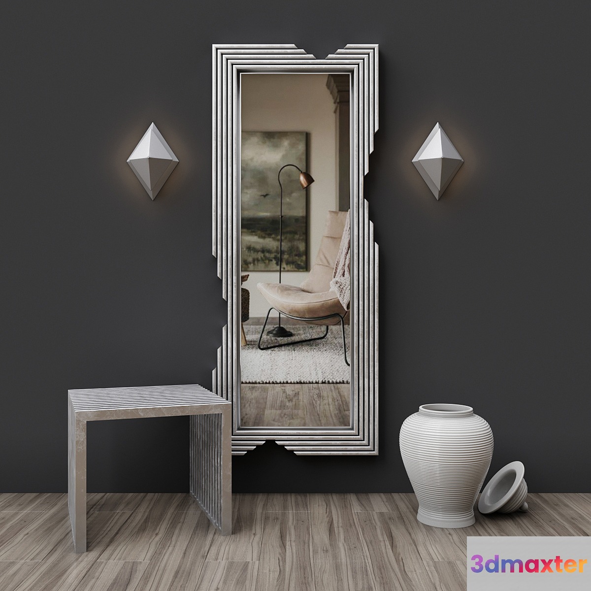 Wall Lamp Augusta_Mirror Navour 3D Max