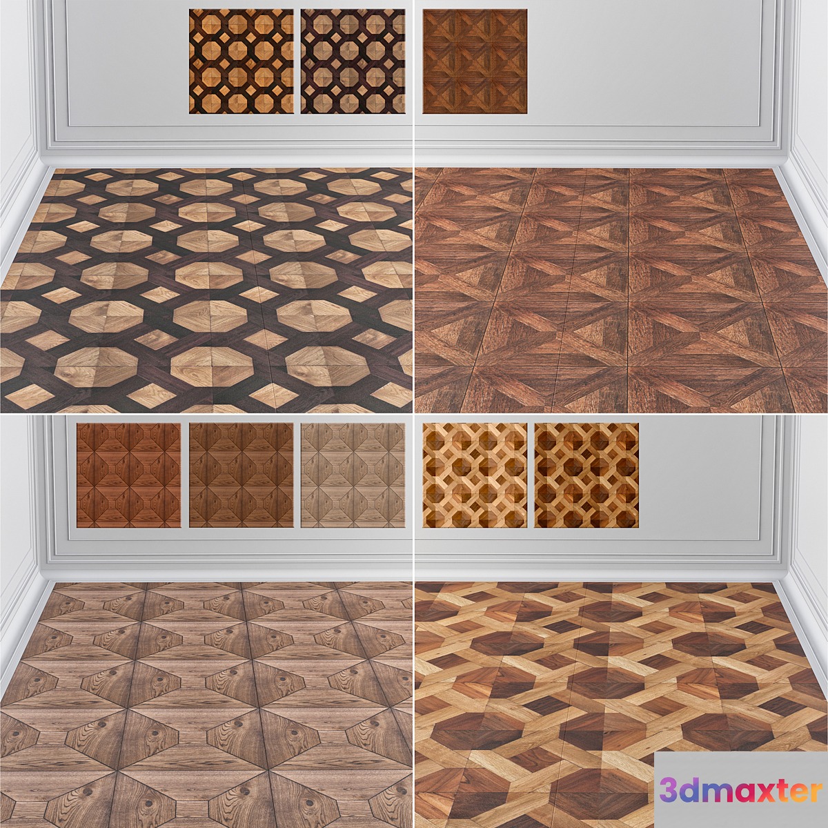 Parquet geometric pattern 3D Max
