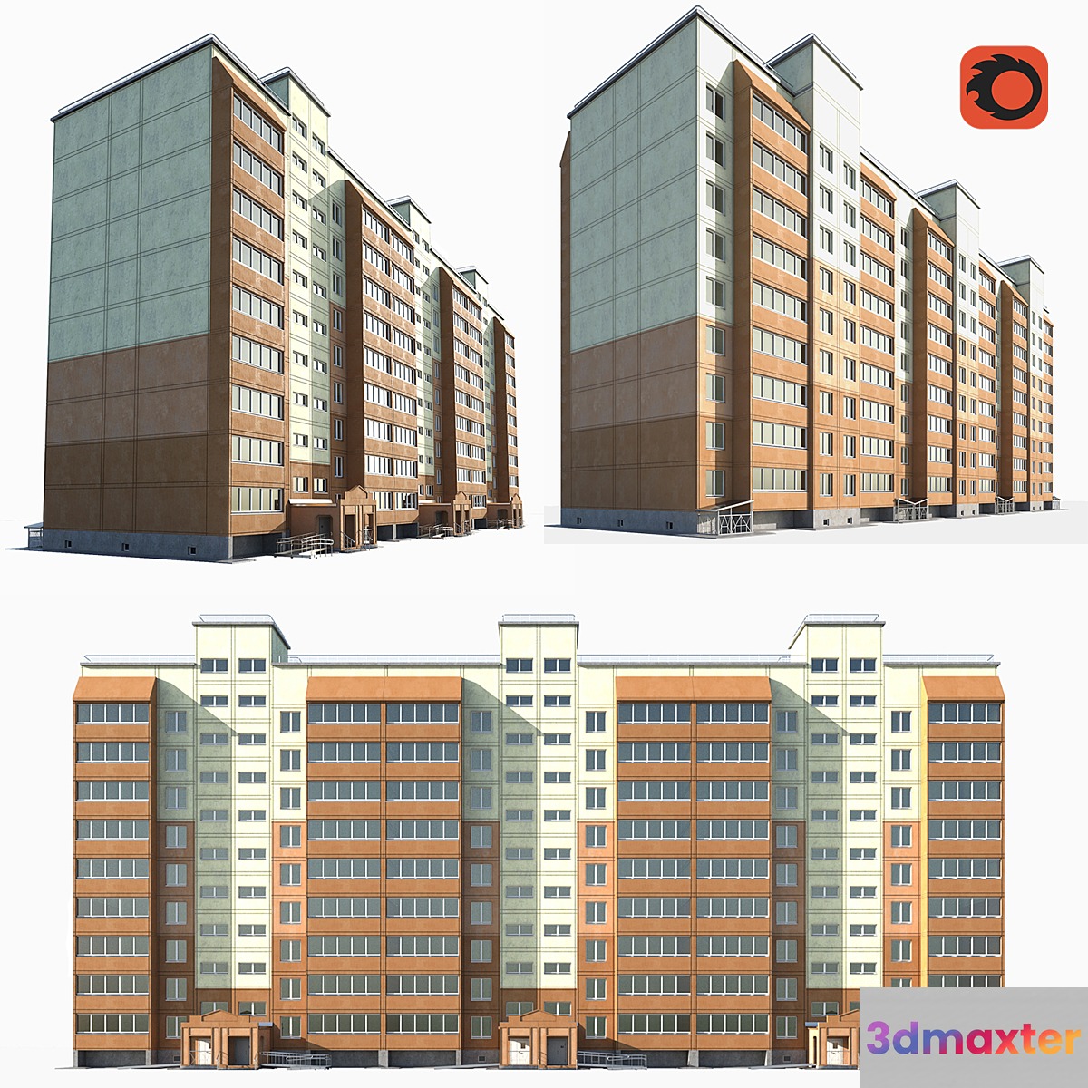 Multi-storey residential building - No.3 3D Max
