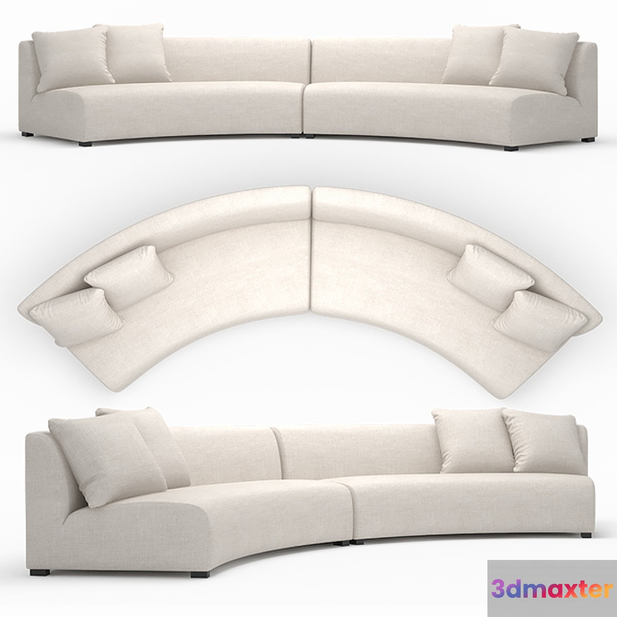 Cue curve sofa 3D Max