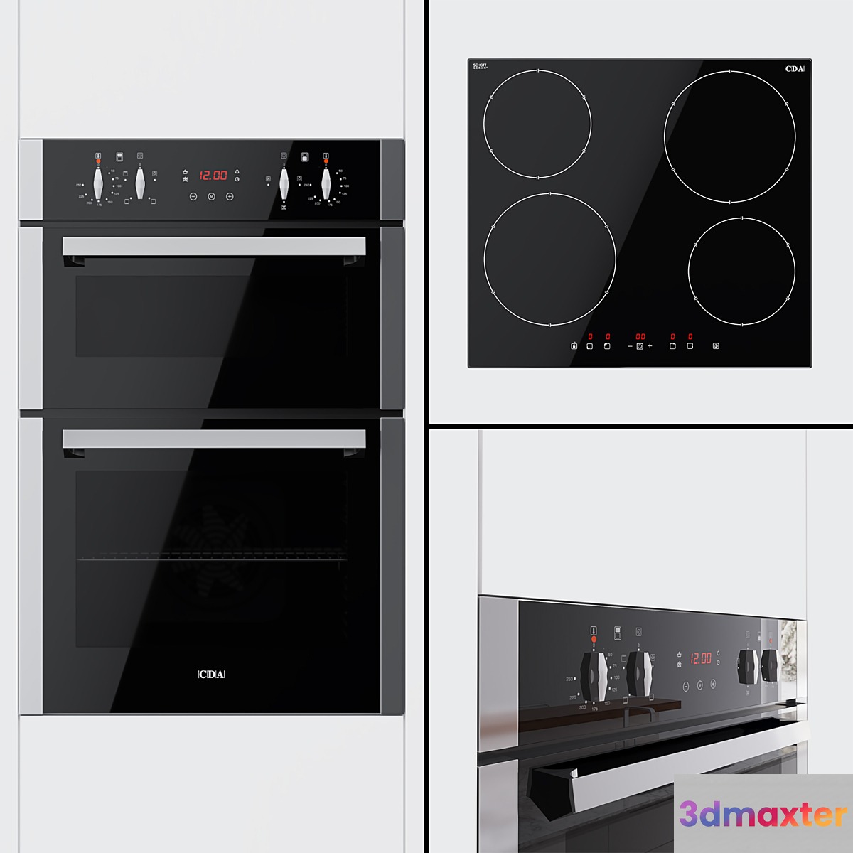 CDA - Double oven DC940SS and hob HN6111FR 3D Max