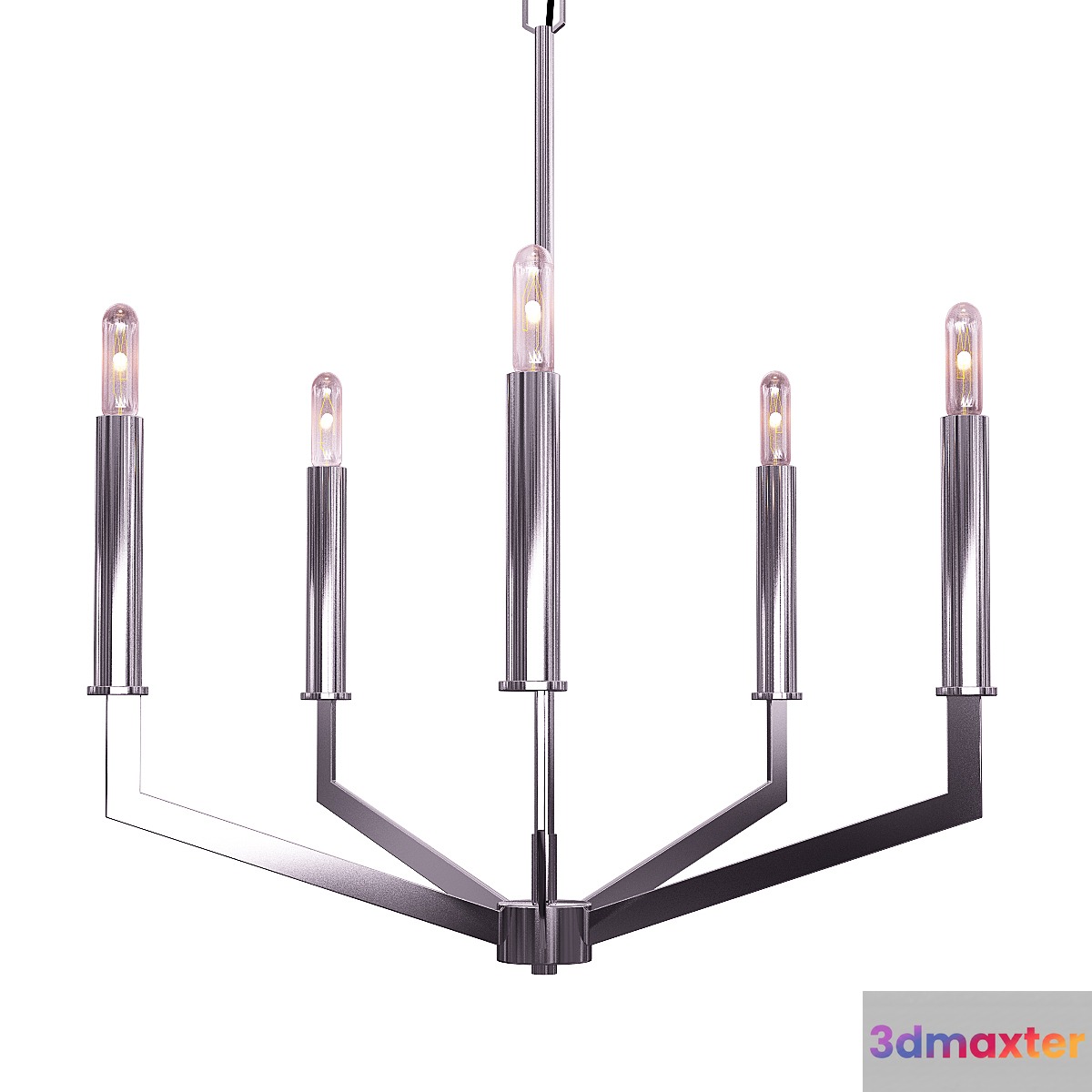 Filament Design 5 -Light Brushed Nickel Chandelier 3D Max