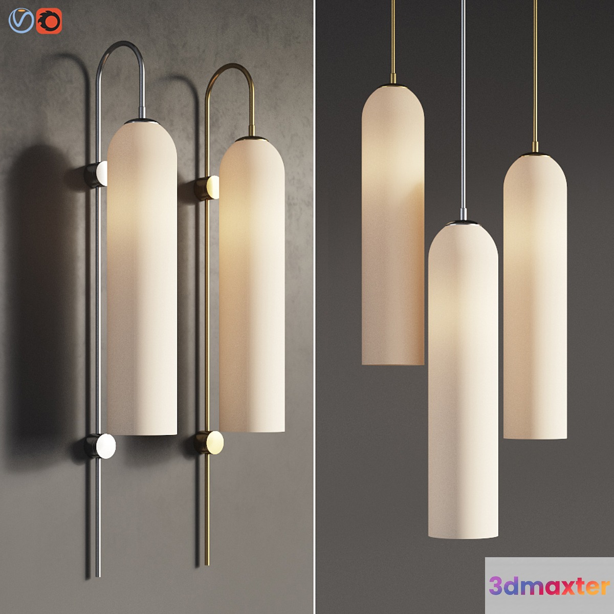 Flot Wall Sconce and Pendant Set Articololighting - No.2
