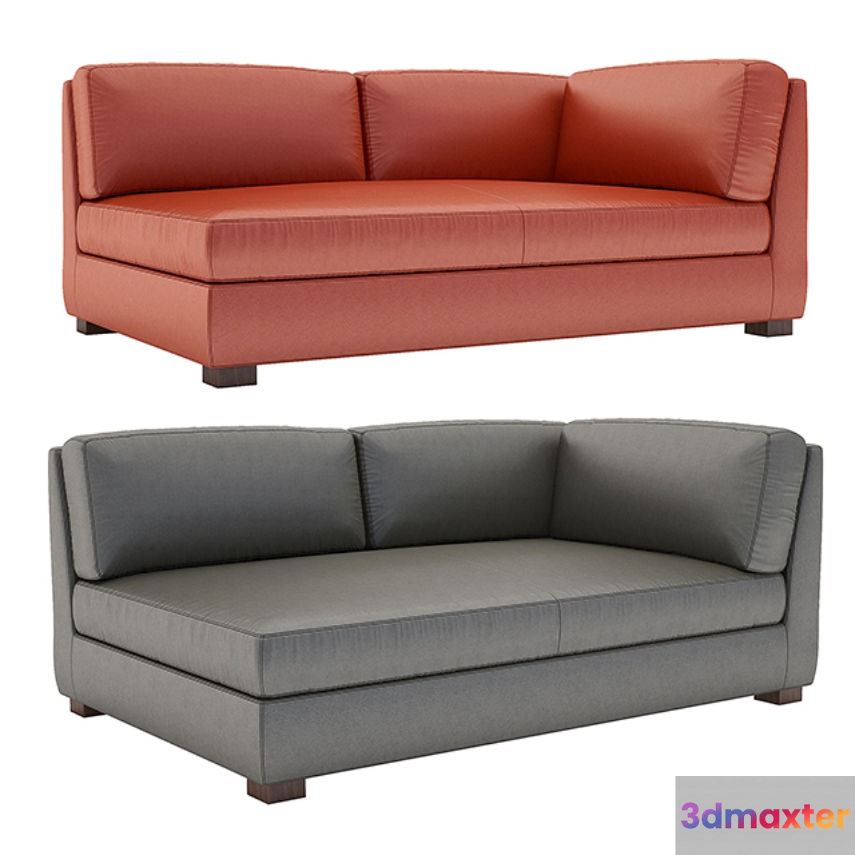 Hayden Leather Left-arm Sofa 3D Max