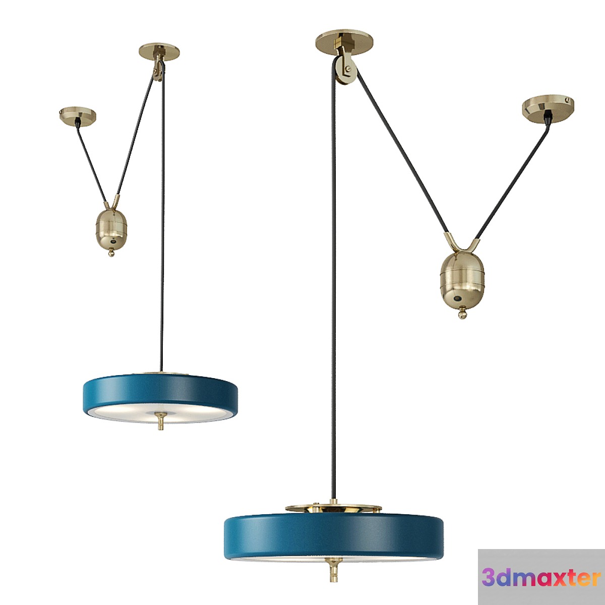 Pendant lamp Bert Frank Revolve Rise & Fall Pendant 3D Max