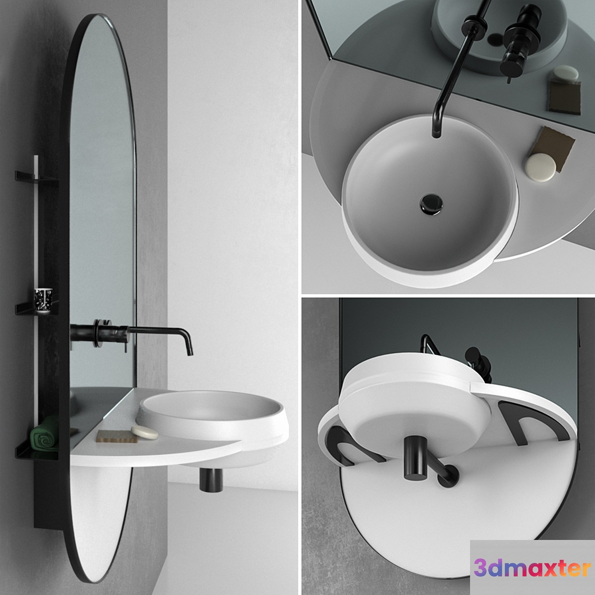 Ex.t Arco bathroom set 3D Max