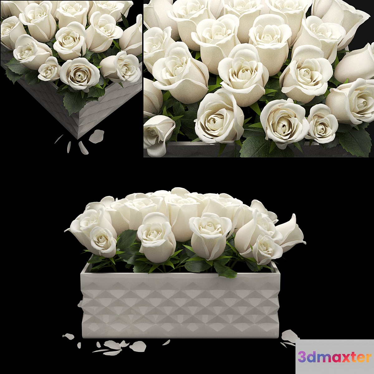 white flowerbox
