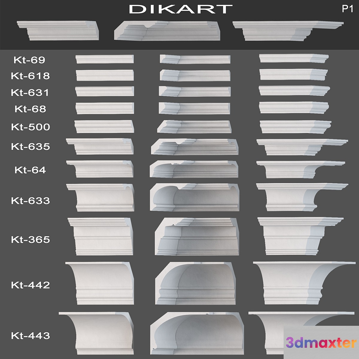 Cornices Dikart (part 1) 3D Max