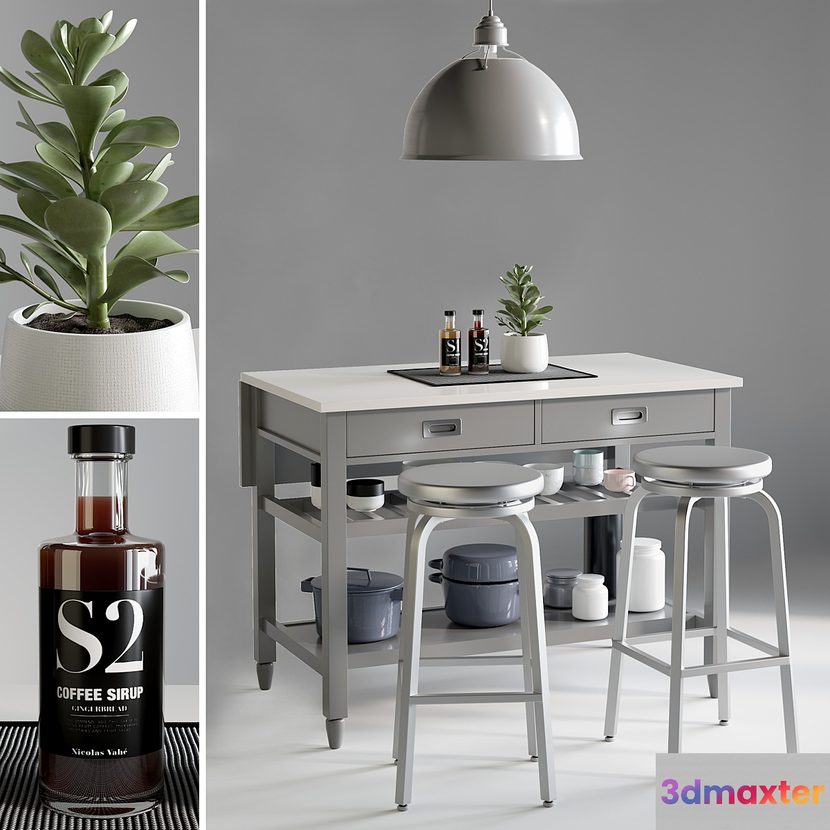 Kitchen Island 3 3D Max