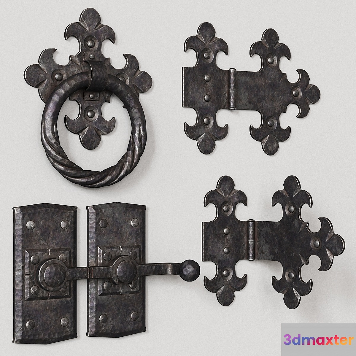 Wrought iron door elements