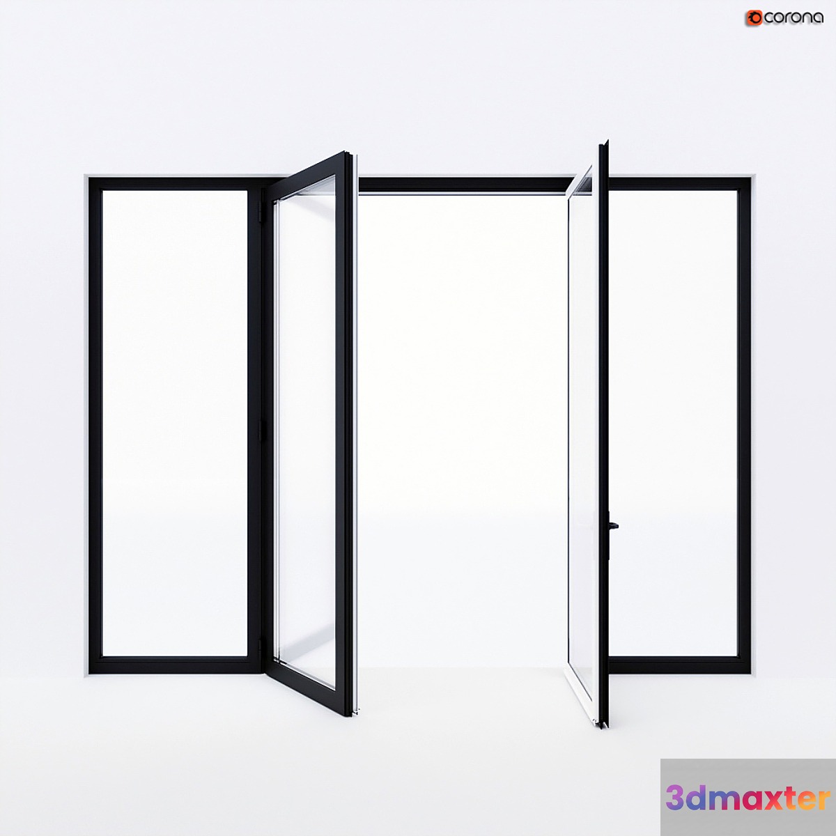 Balcony door Alumil 3D Max