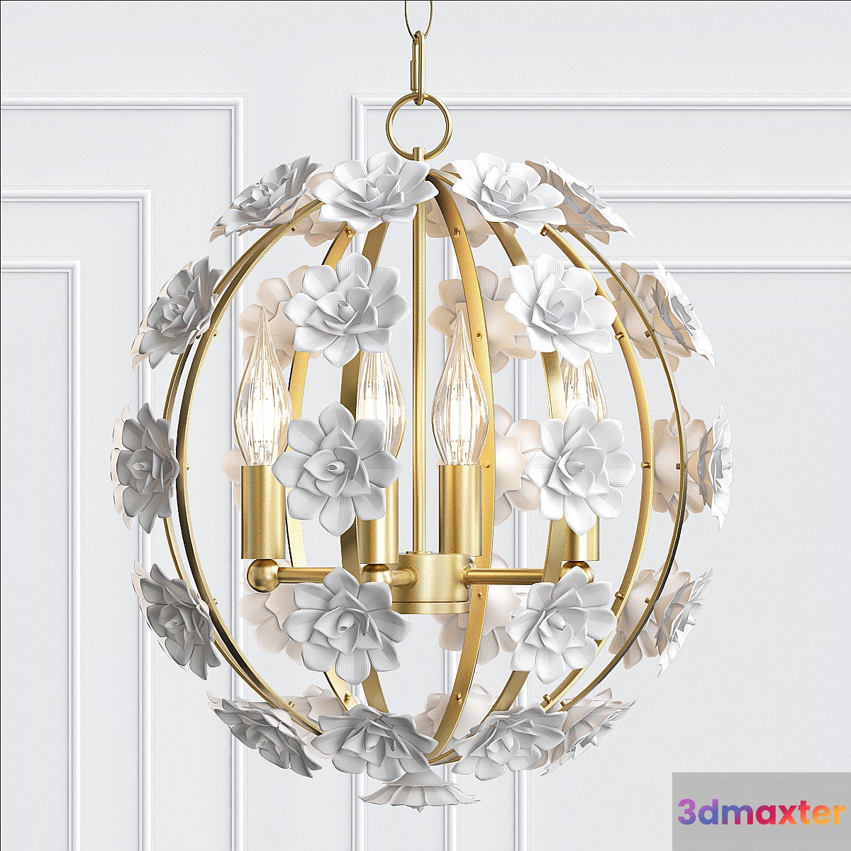 Ceramic Flower Pendant Light 3D Max