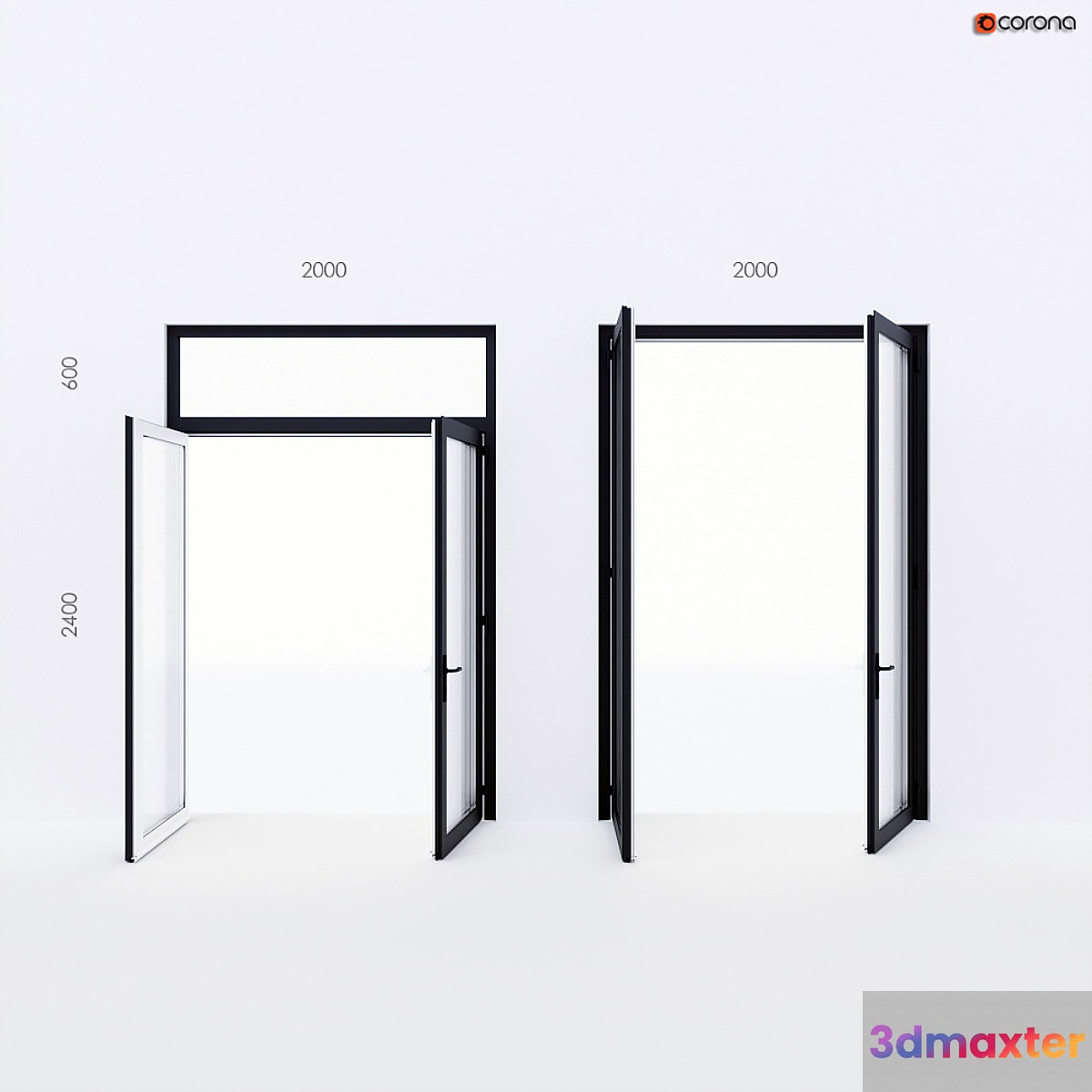 Balcony door Alumil - No.3 3D Max