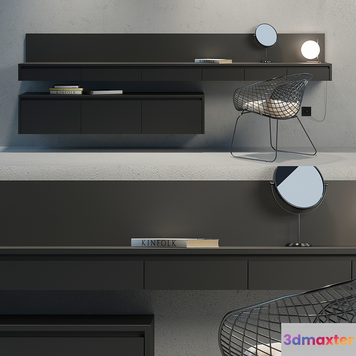 Dressing table and TV dresser 3D Max