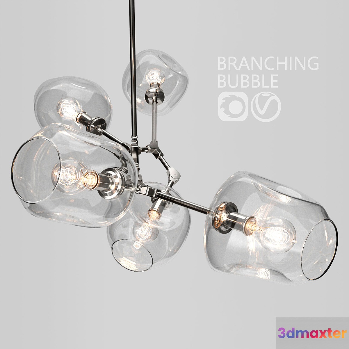 Branching bubble 5 lamps 3D Max