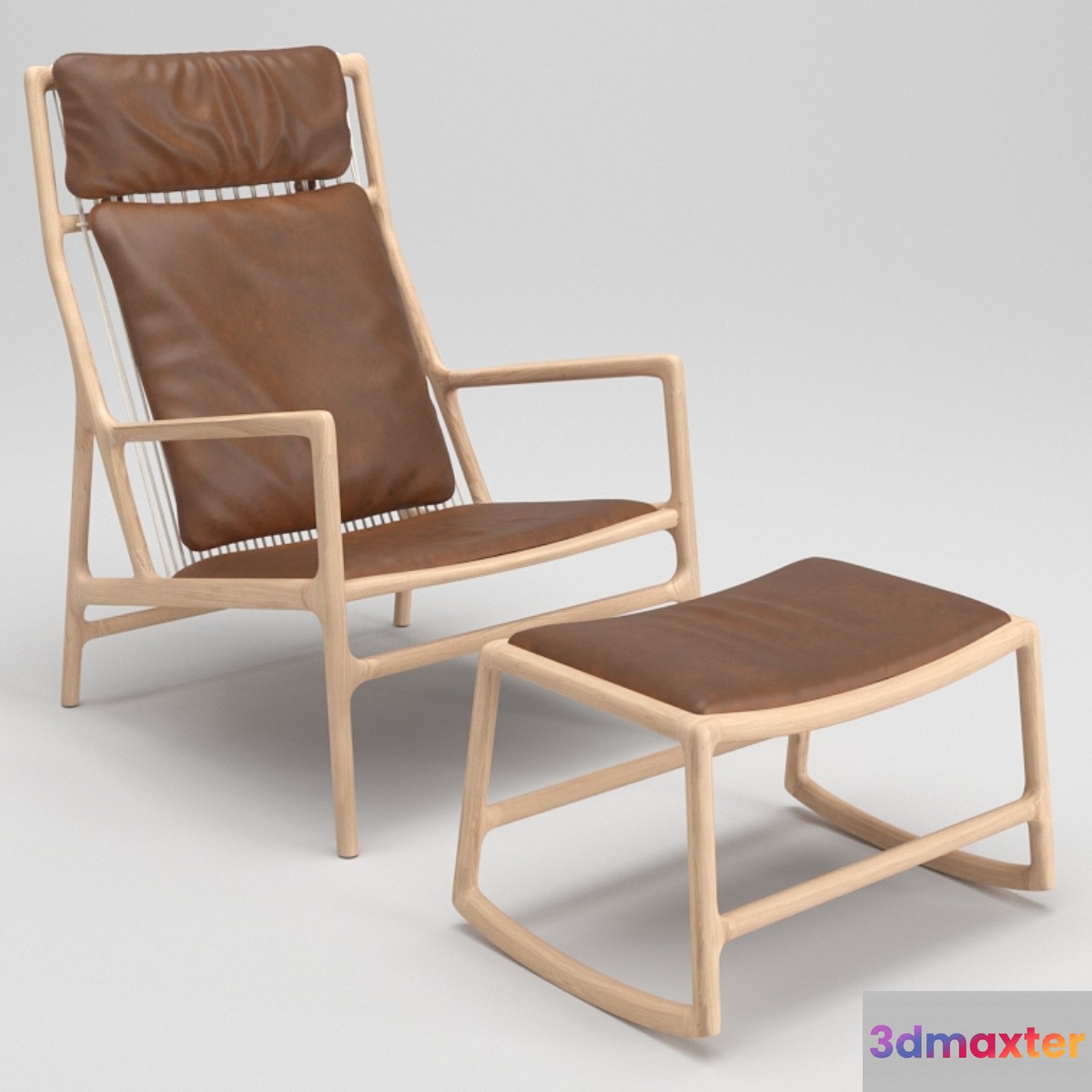 Gazzda Dedo Lounge Chair and Dedo Footstool 3D Max