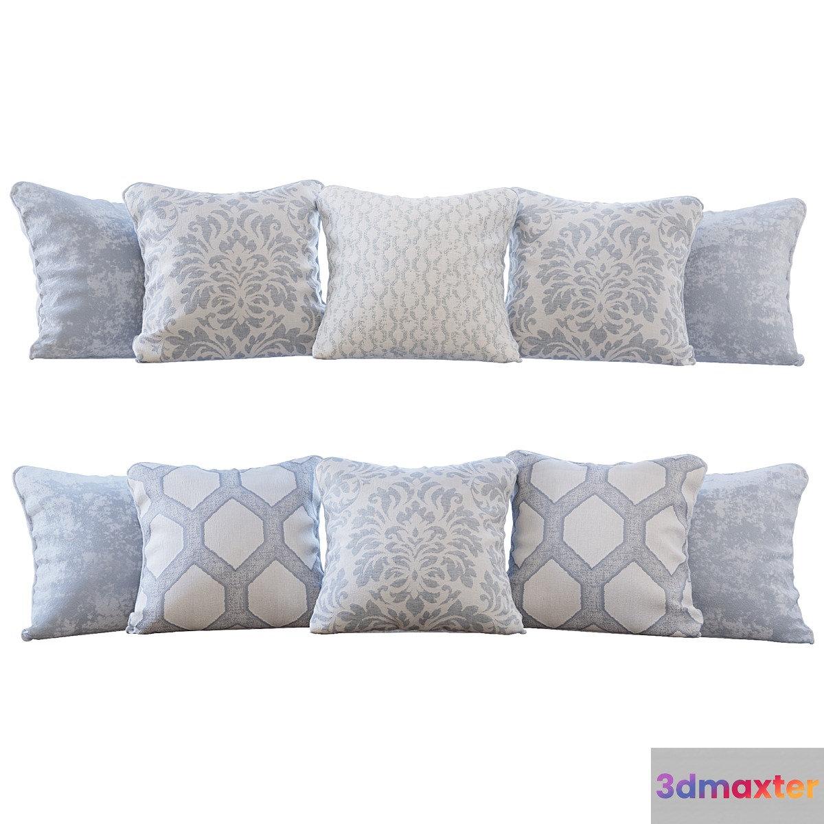 Set of pillows with Jab Damasco 01 fabrics (Pillows Jab Damasco 01 YOU) 3D Max