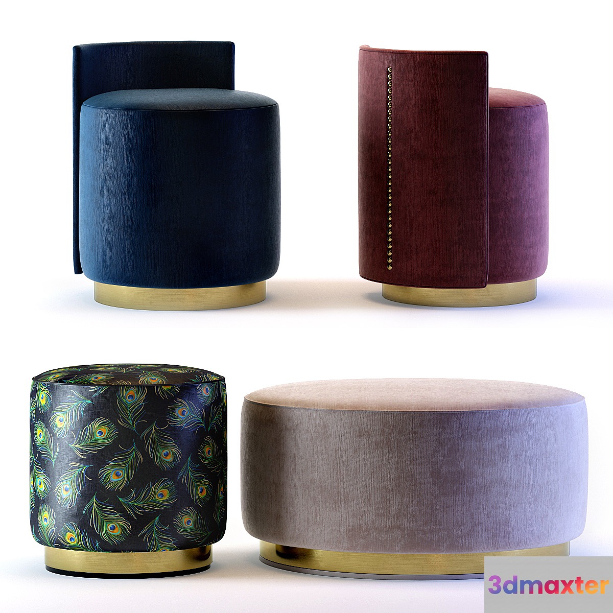 The Sofa and Chair Company - Larkin and Camille Ottomans - No.3