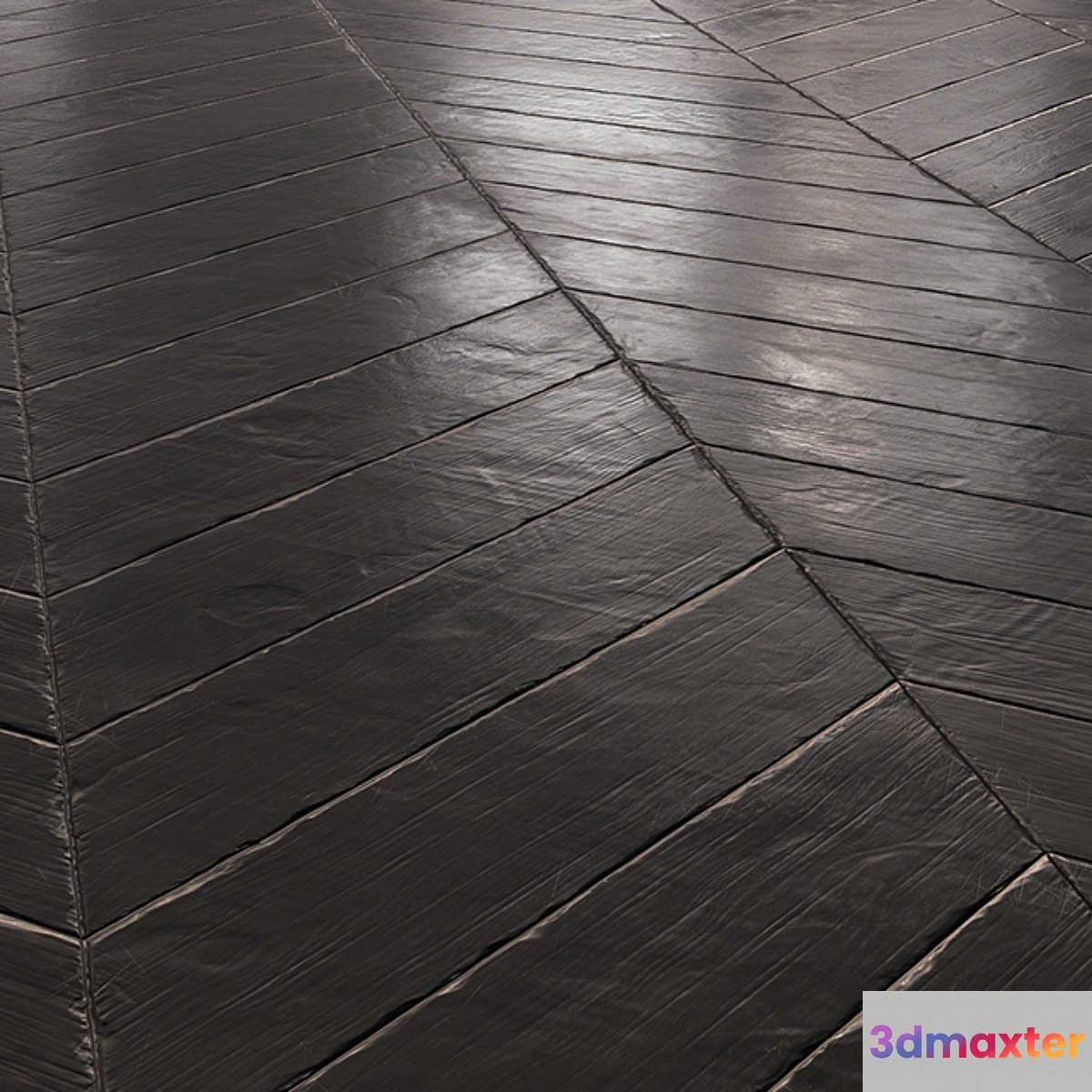 Chevron Parquet - Black Aged