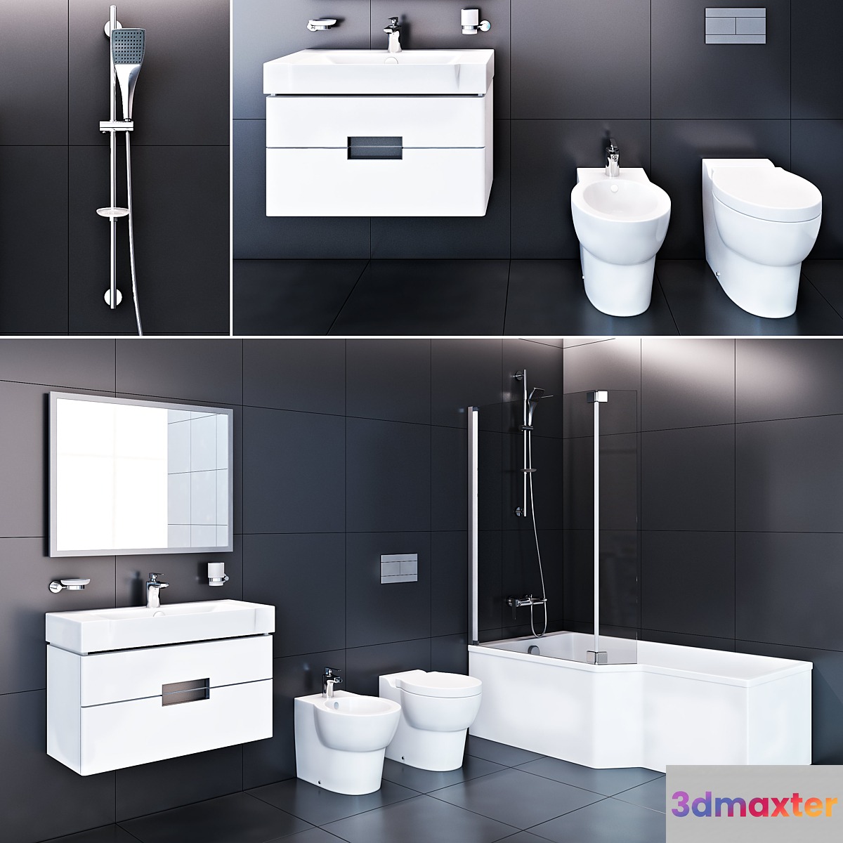 Jacob Delafon bathroom set 3D Max