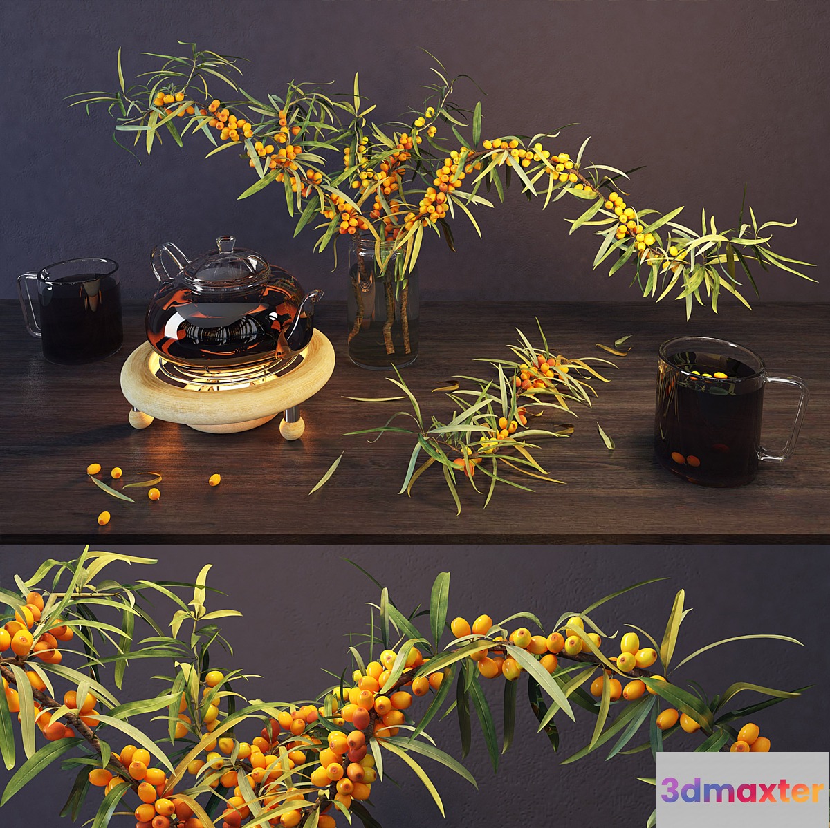 Sea buckthorn and kettle - No.3